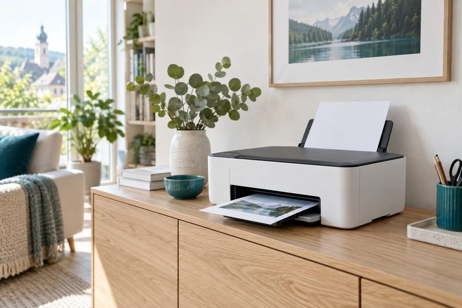 Heimdrucker auf einem Sideboard